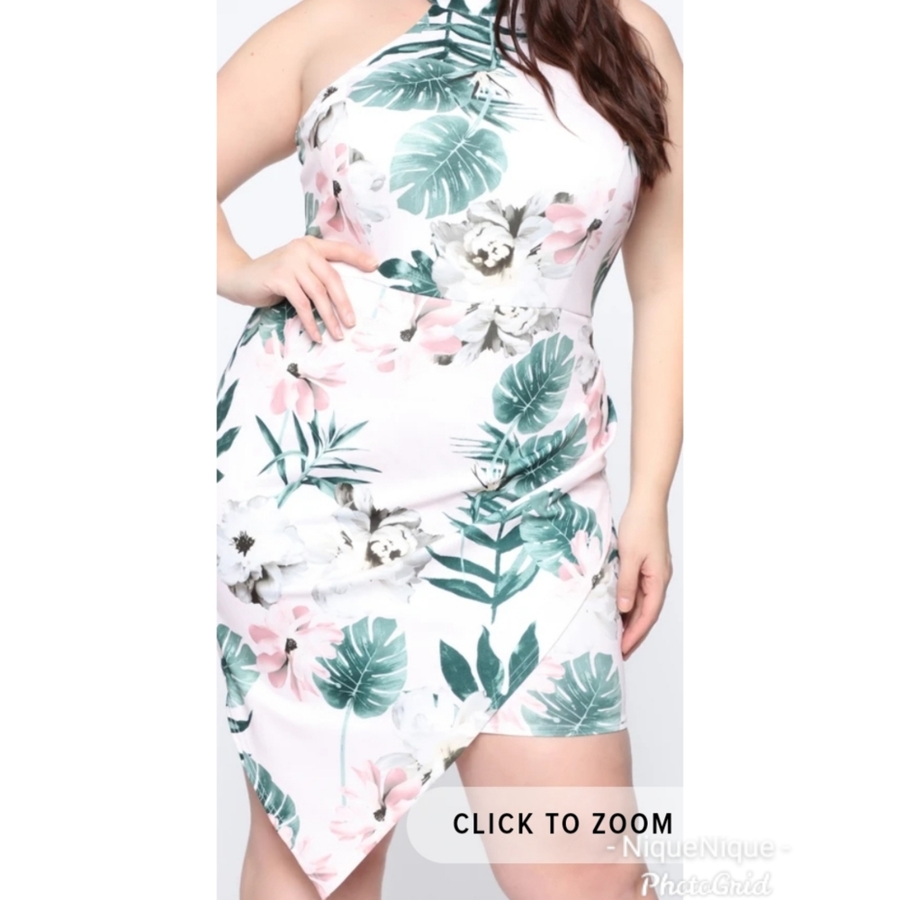 New never worn $20 Light pink Hawaiian halter tulip minidress